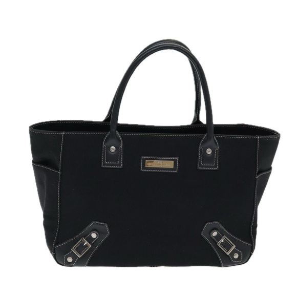 BALENCIAGA Tote Bag Canvas Leather Black Silver Auth bs16562 - Picture 2 of 16